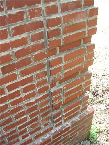 Brick repointing of CCC Entrance Signs at Kennesaw Mountain National Battlefield Park in March 2007