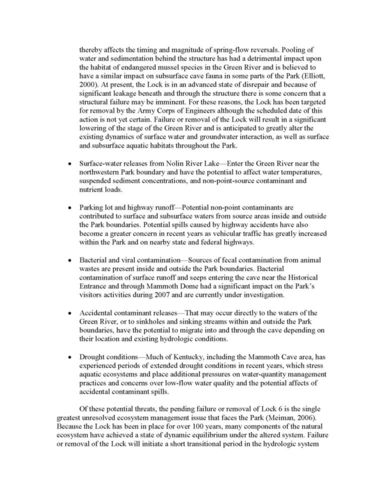 Water Quality and Discharge Monitoring at Mammoth Cave National Park Proposal