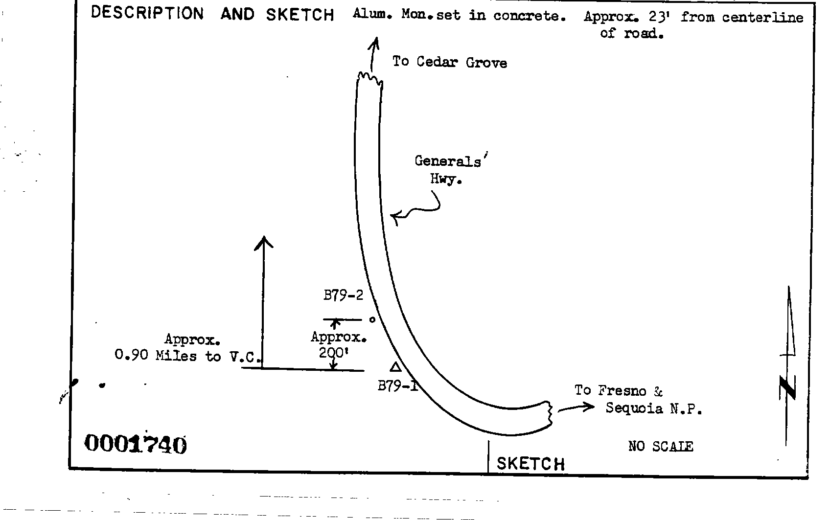 00001740 Survey Monumentation Sketch