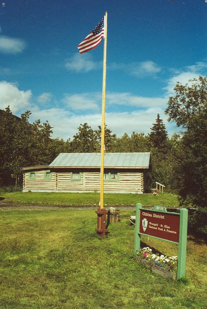Photo of the Chitina Ranger Station. Open for business