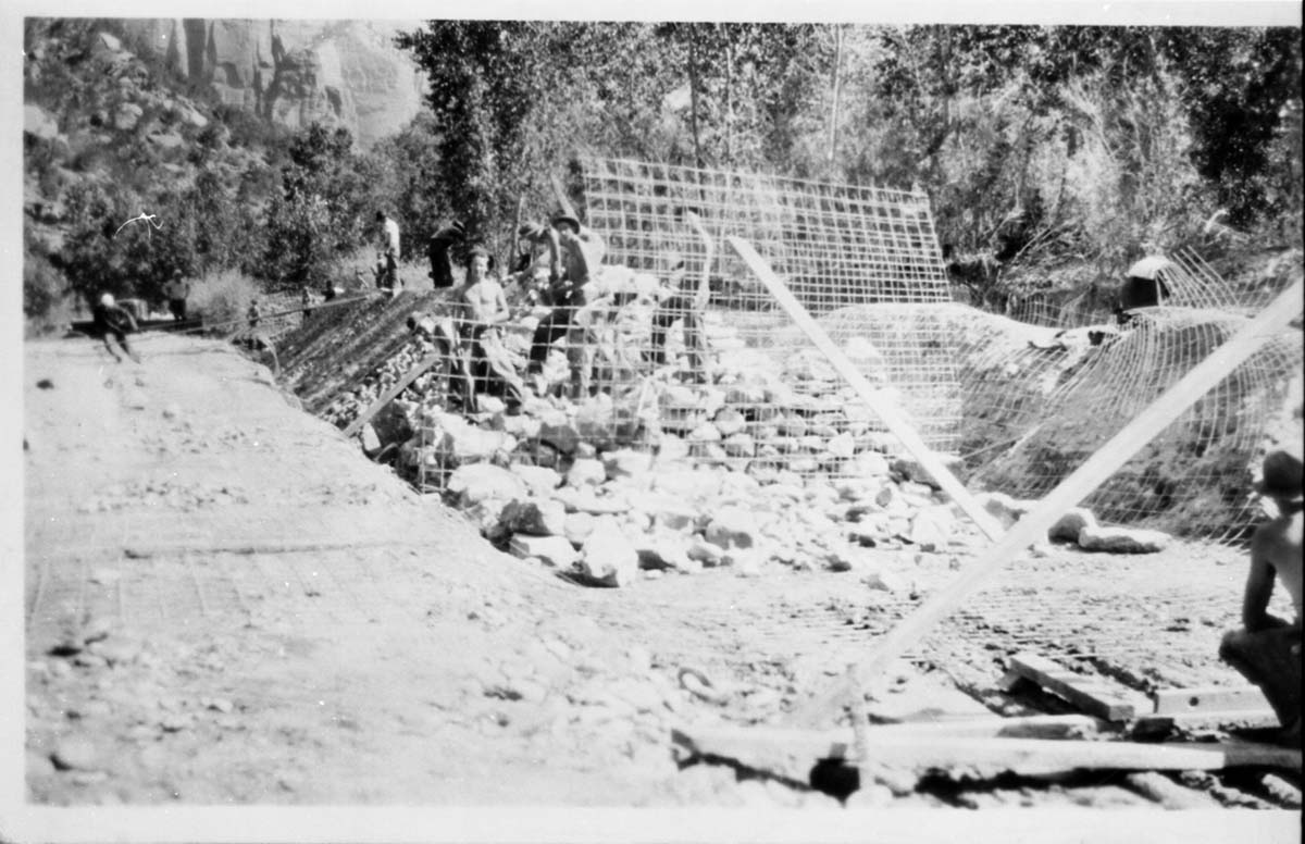 BW Photos of photo of Civilian Conservation Corps (CCC) crews working at tasks. - 35mm.