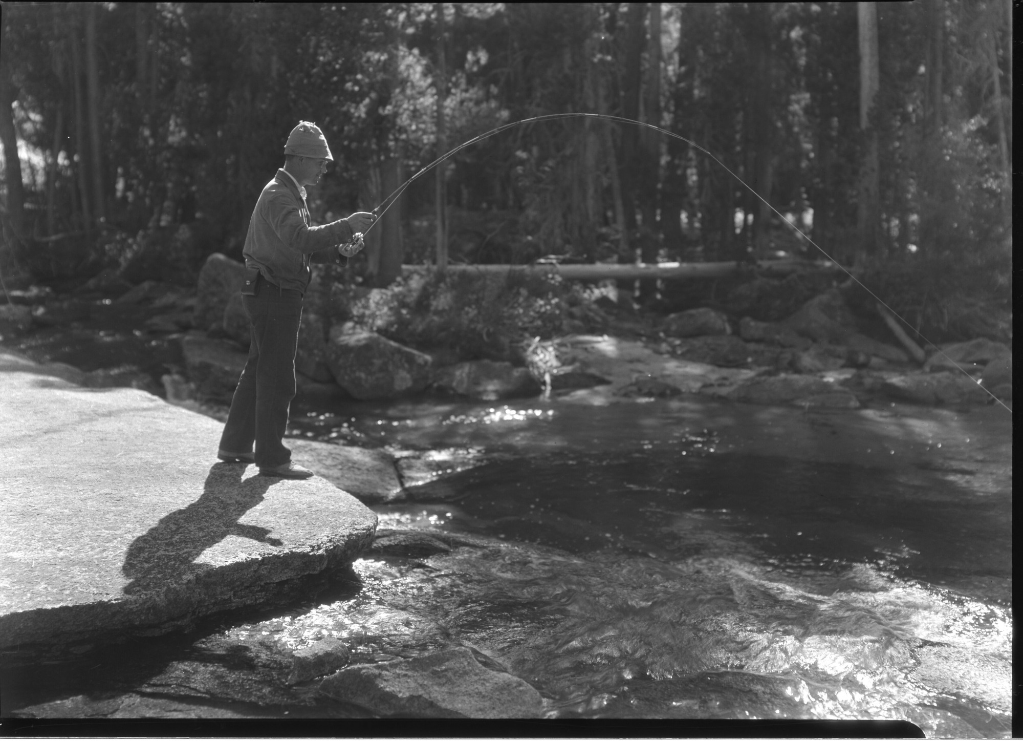 Frank Taylor with a "big one" above Washburn Lake.