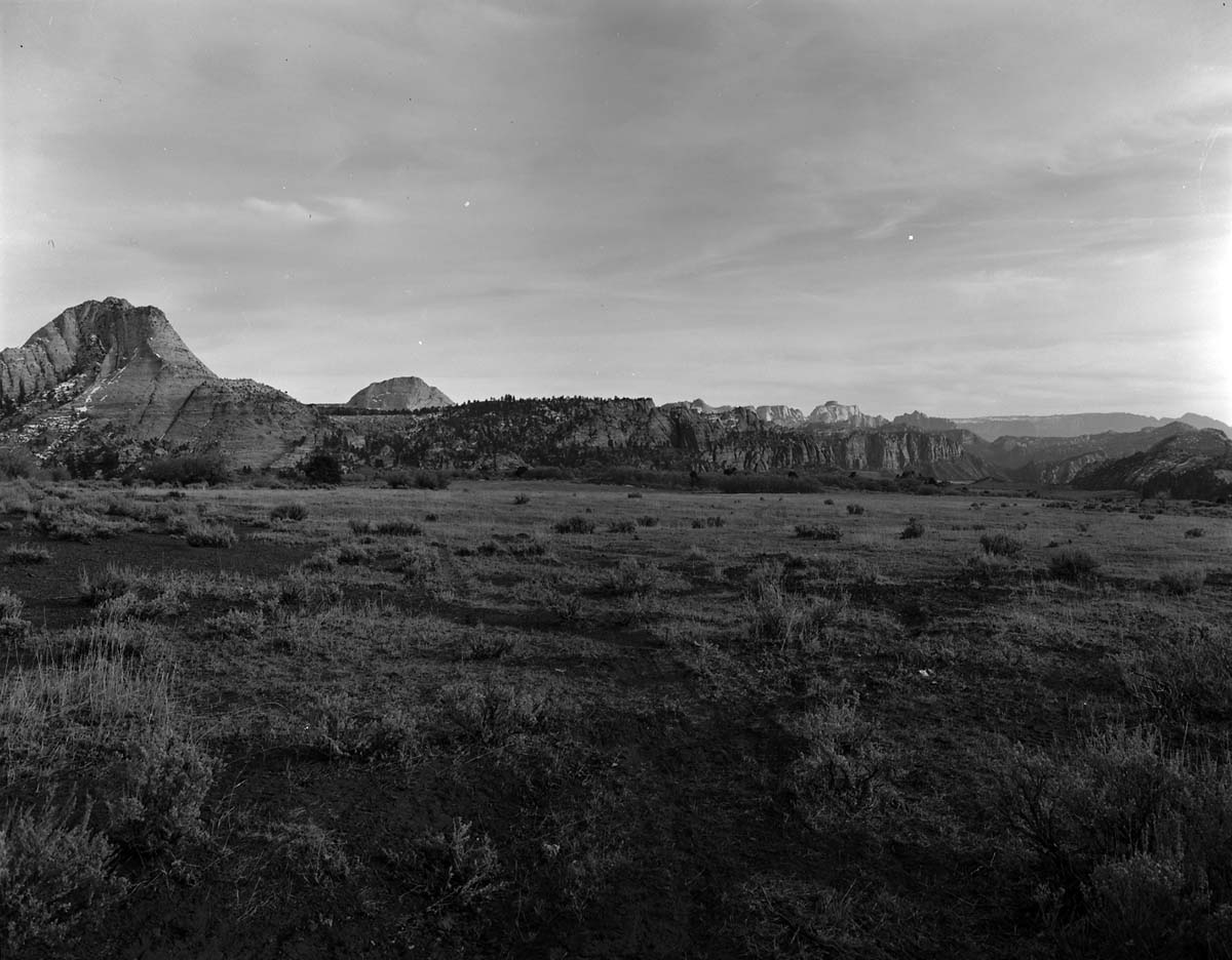 The southeast panorama from head of Lee Valley, Kolob Terrace area. 10 of 10 images taken for the congressional wilderness hearings.