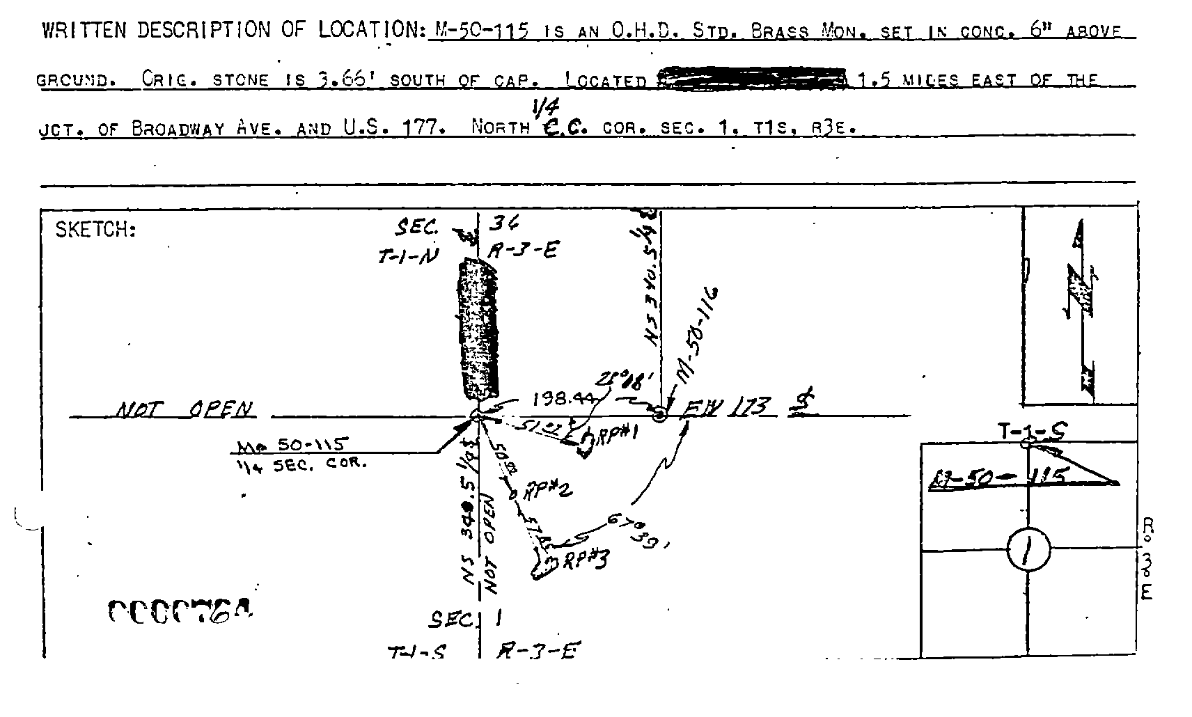 00000764 Survey Monumentation Sketch