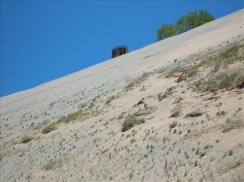 SLBE Pierce Stocking Scenic Drive - #9 Lake Michigan Overlook Platform from the Beach