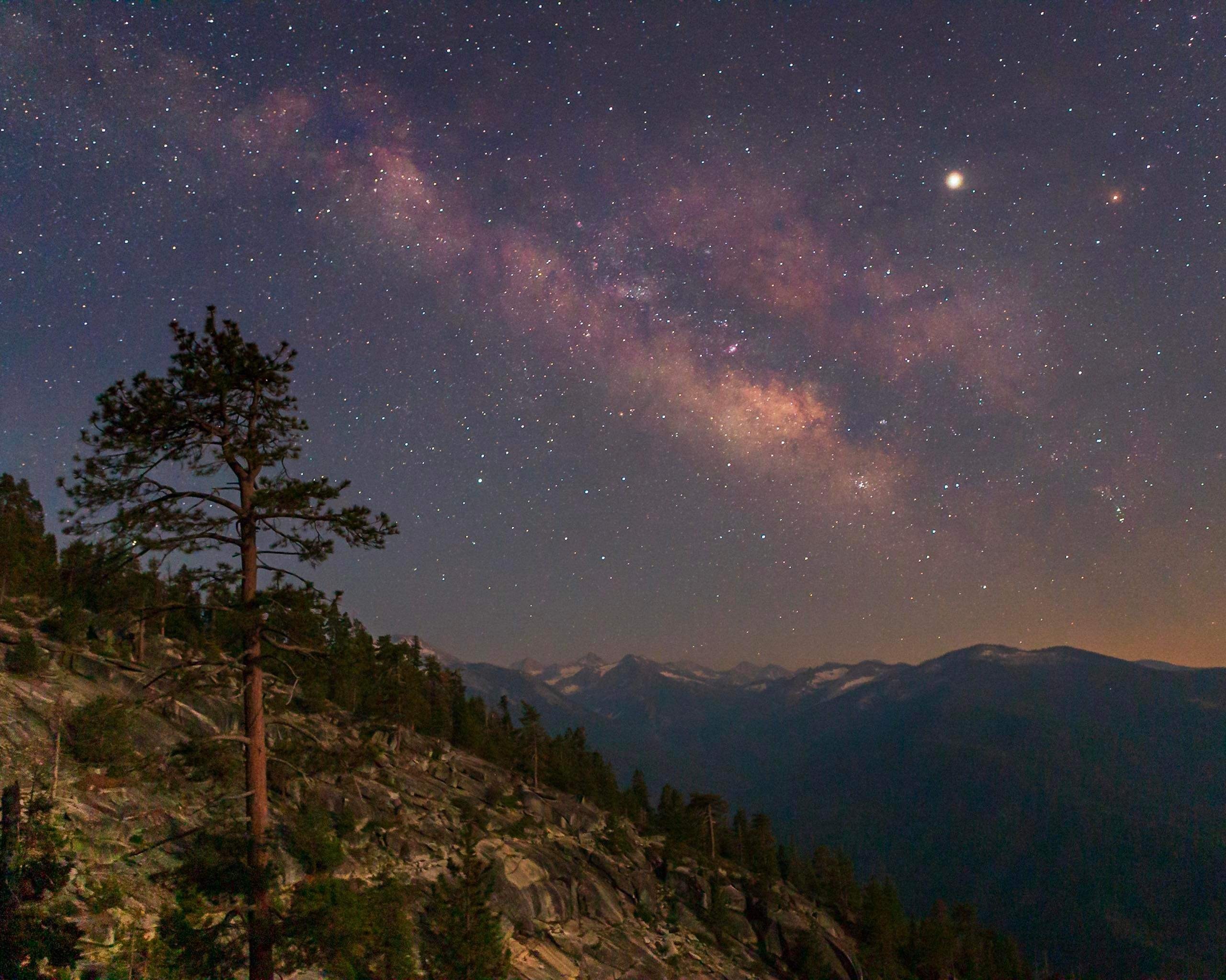 Milky Way over mountain landscape