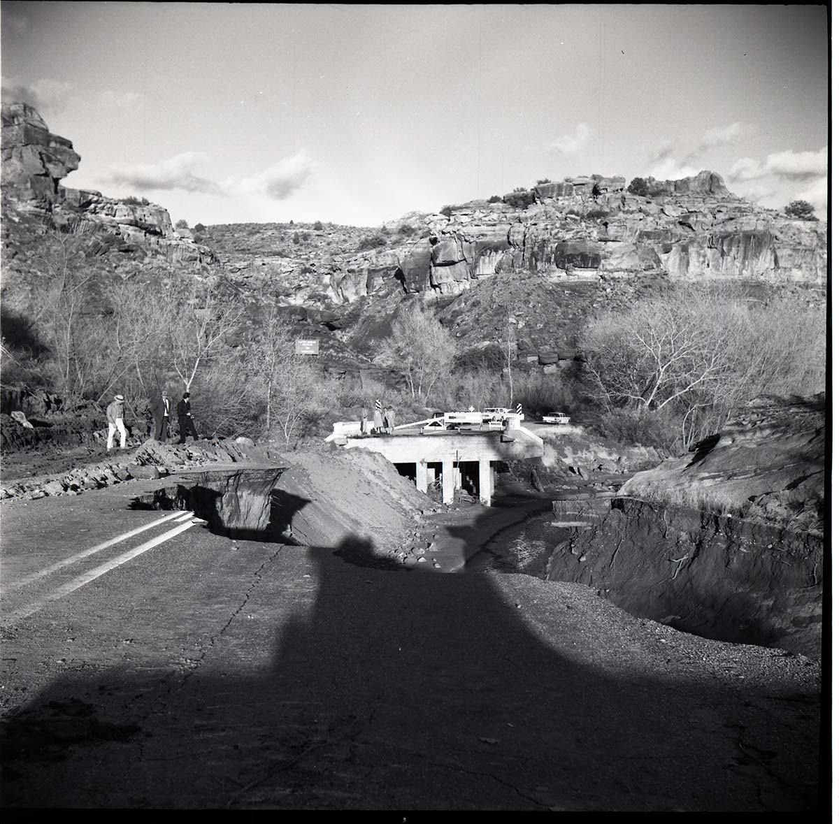 BW Photo of flood damage from 1966 flood.
