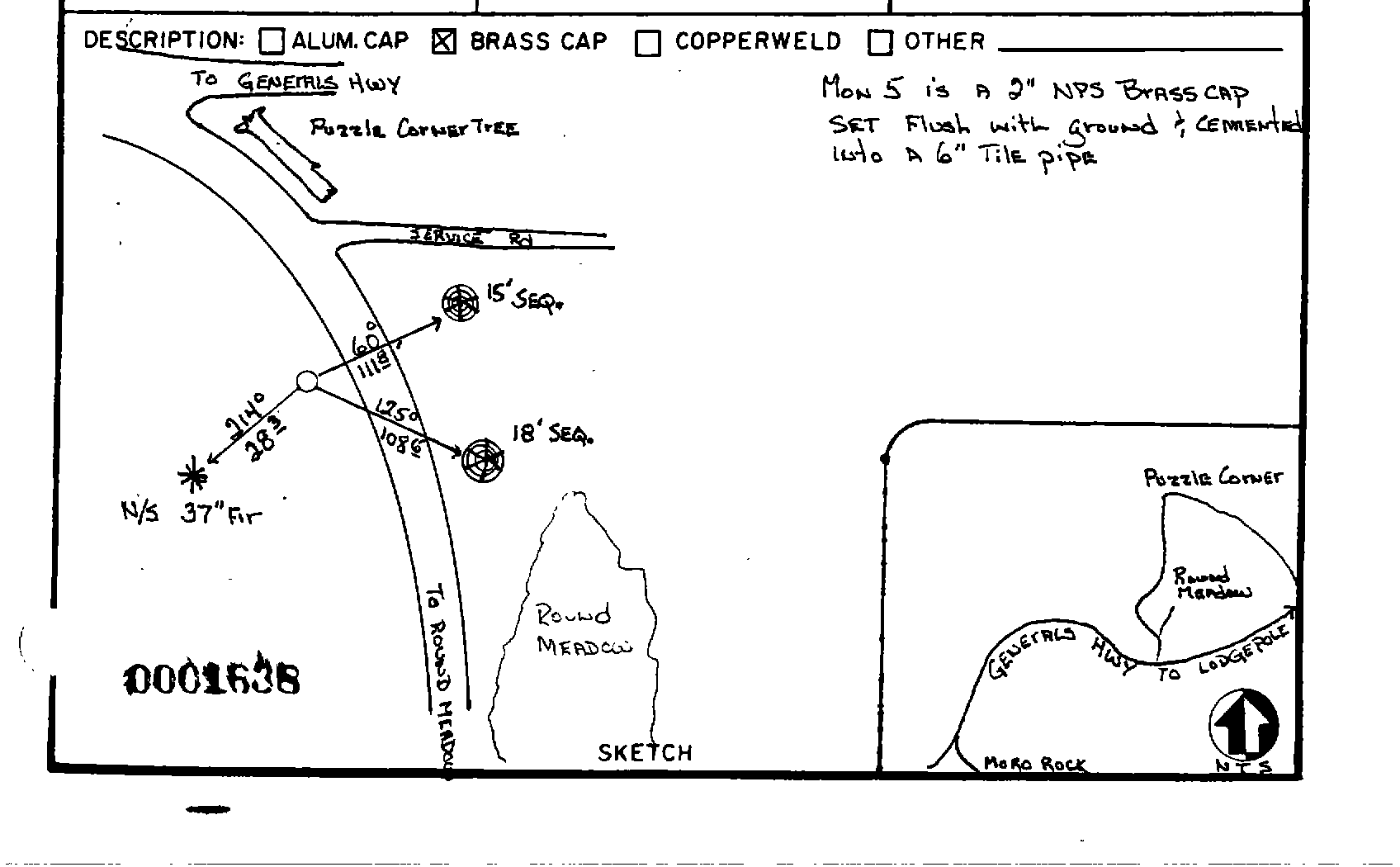 00001638 Survey Monumentation Sketch