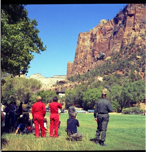 Color photos of the United States Air Force (USAF) helicopter used in the F111 crash retrieval operation in Zion.
