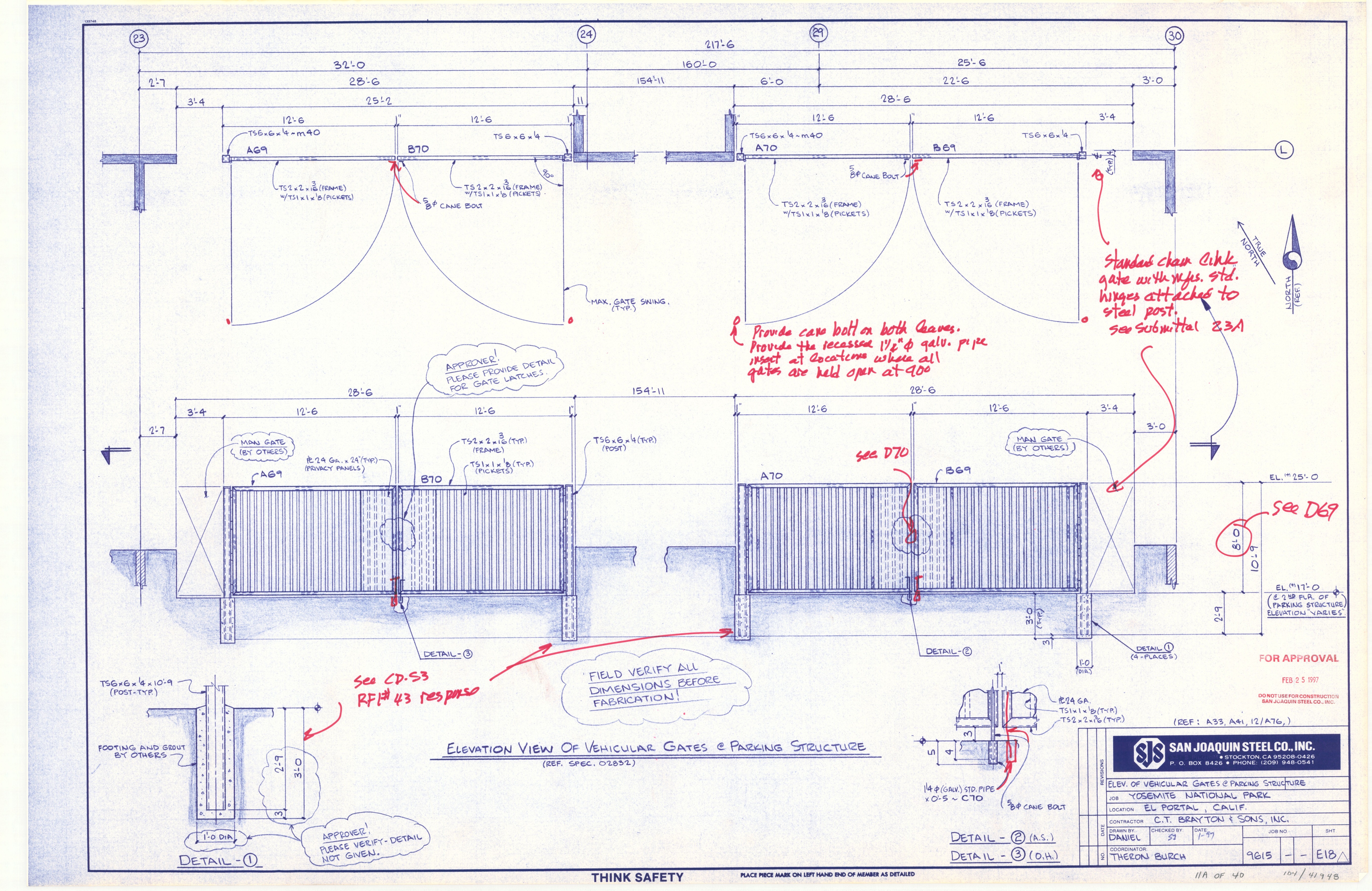 Elev. Of Vehicular Gates Yosemite National Park
