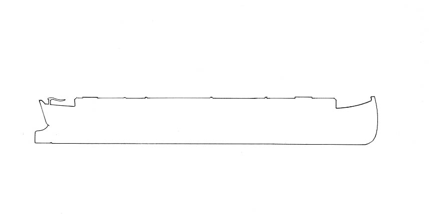 side elevation outline of an Ohio and Erie Canal boat
