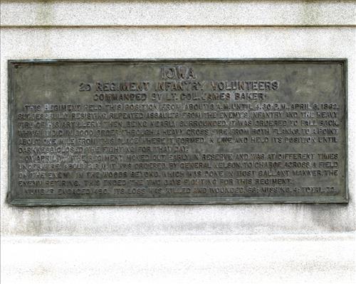 2nd Iowa Infantry Monument at Shiloh National Military Park in May 2004