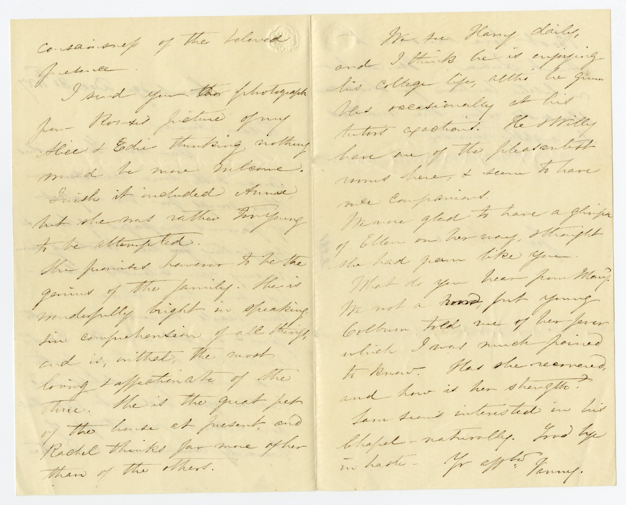 Manuscript letter