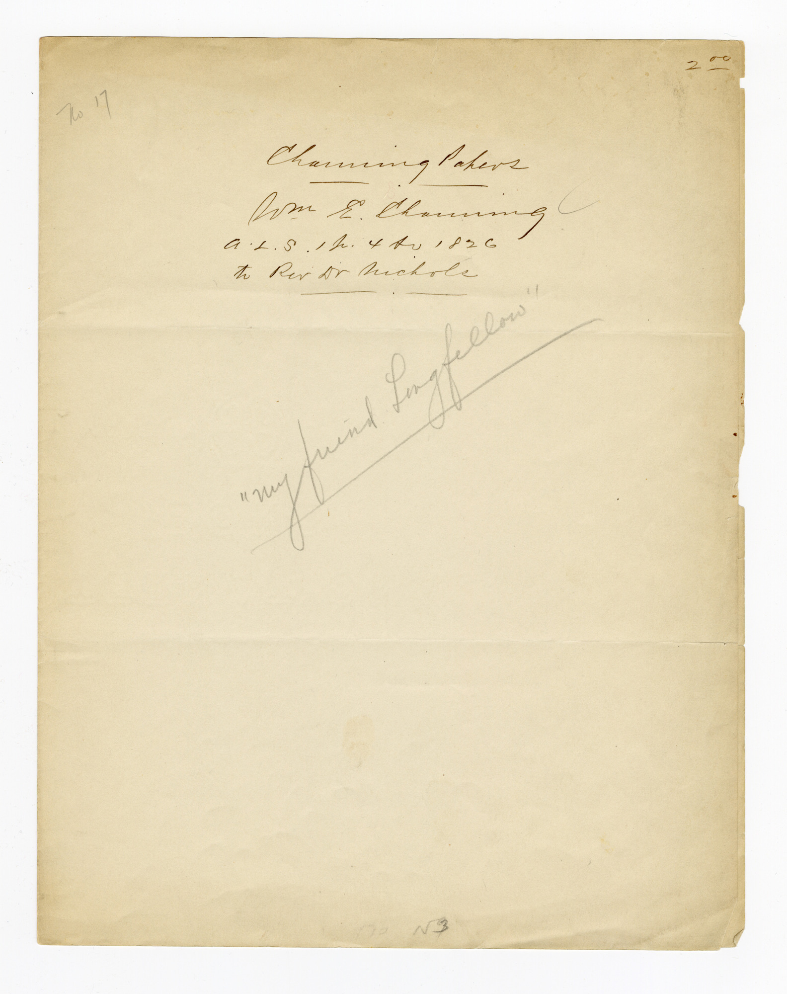 Manuscript letter