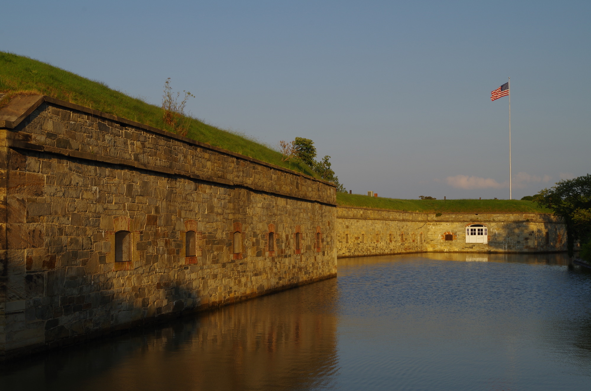 The stone walls of Fort Monroe