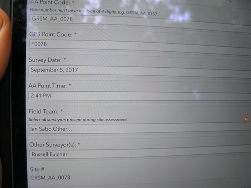 GRSM Accuracy Assessment. Plot Code: GRSM_AA_0078_1