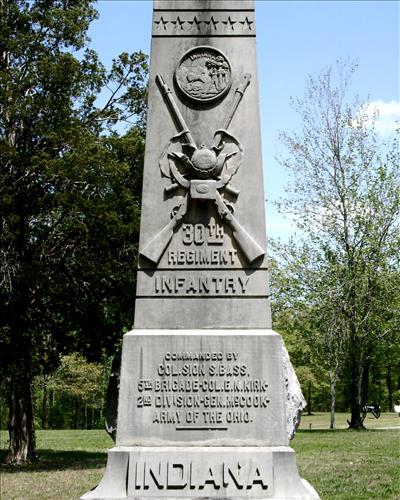 30th Indiana Infantry Monument at Shiloh National Military Park in May 2004