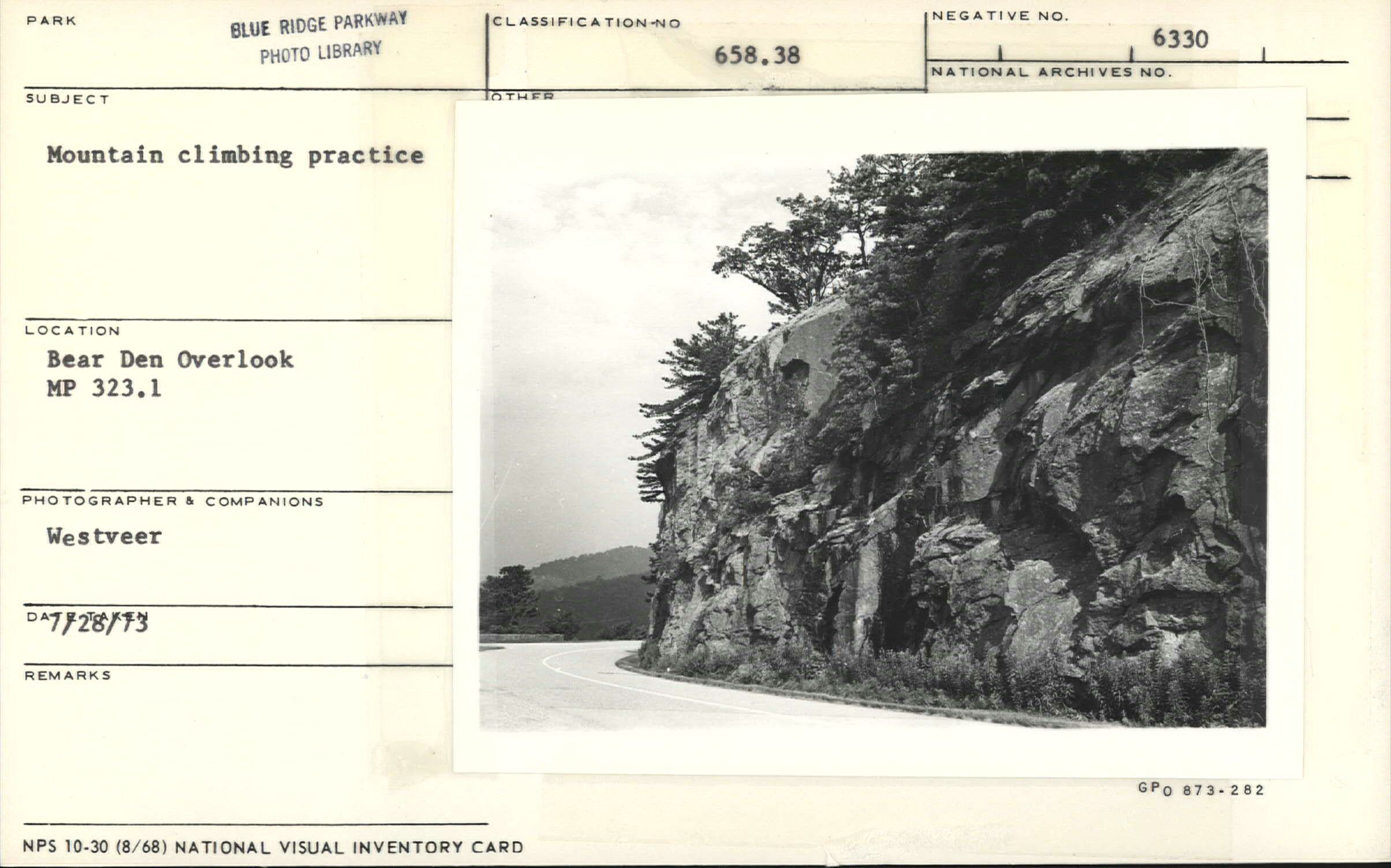 Mountain climbing at Bear Den Parking Overlook