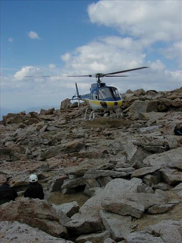 Park helicopter lands in various types of terrain found in Sequoia and Kings Canyon National Parks, summers 2000-2003