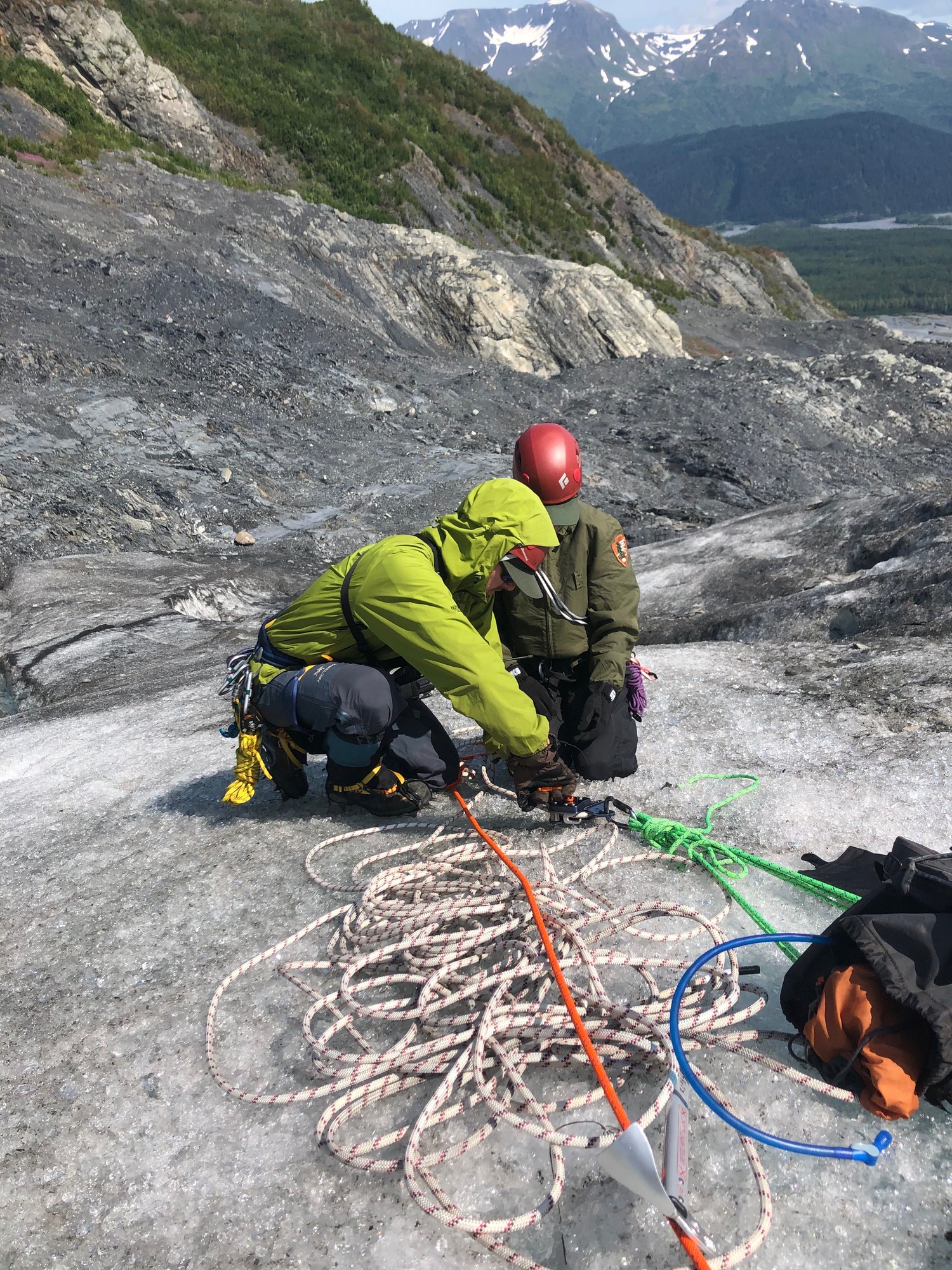 LE Rangers participate in Glacier Rescue Training on Exit Glacier