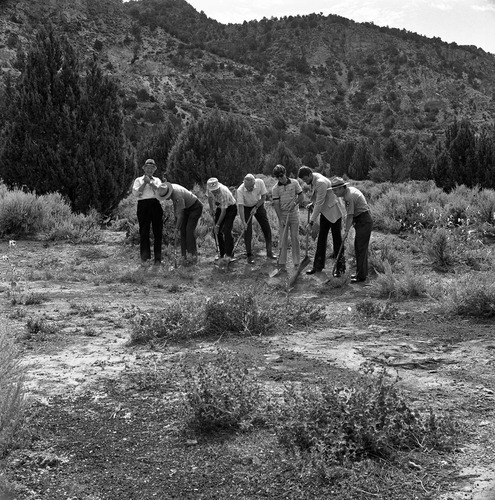 BW Photos of the groundbreaking ceremony for the Kolob Canyons Visitor Center.