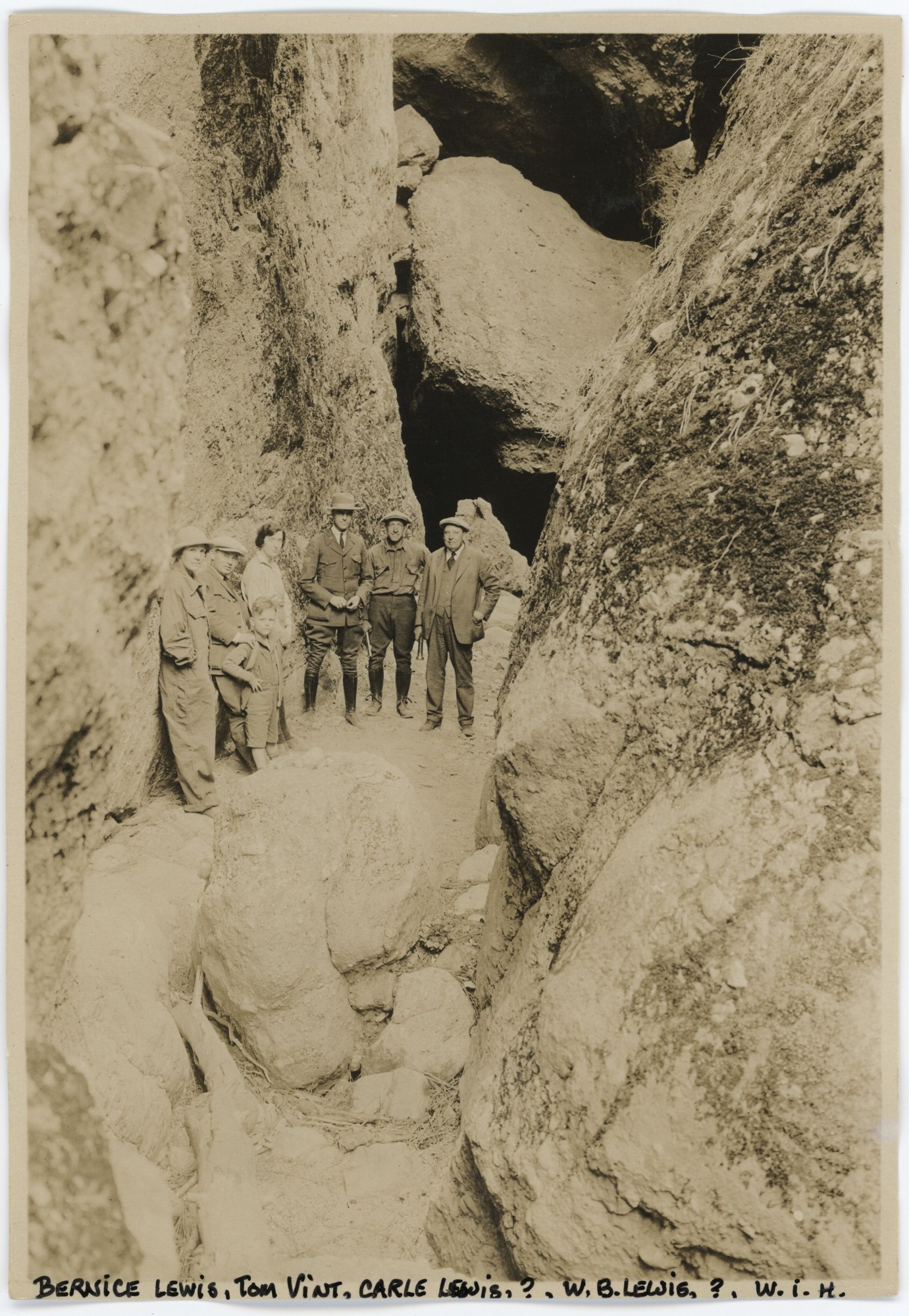 At Bear Gulch Caves During Superintendent's Trip 1927