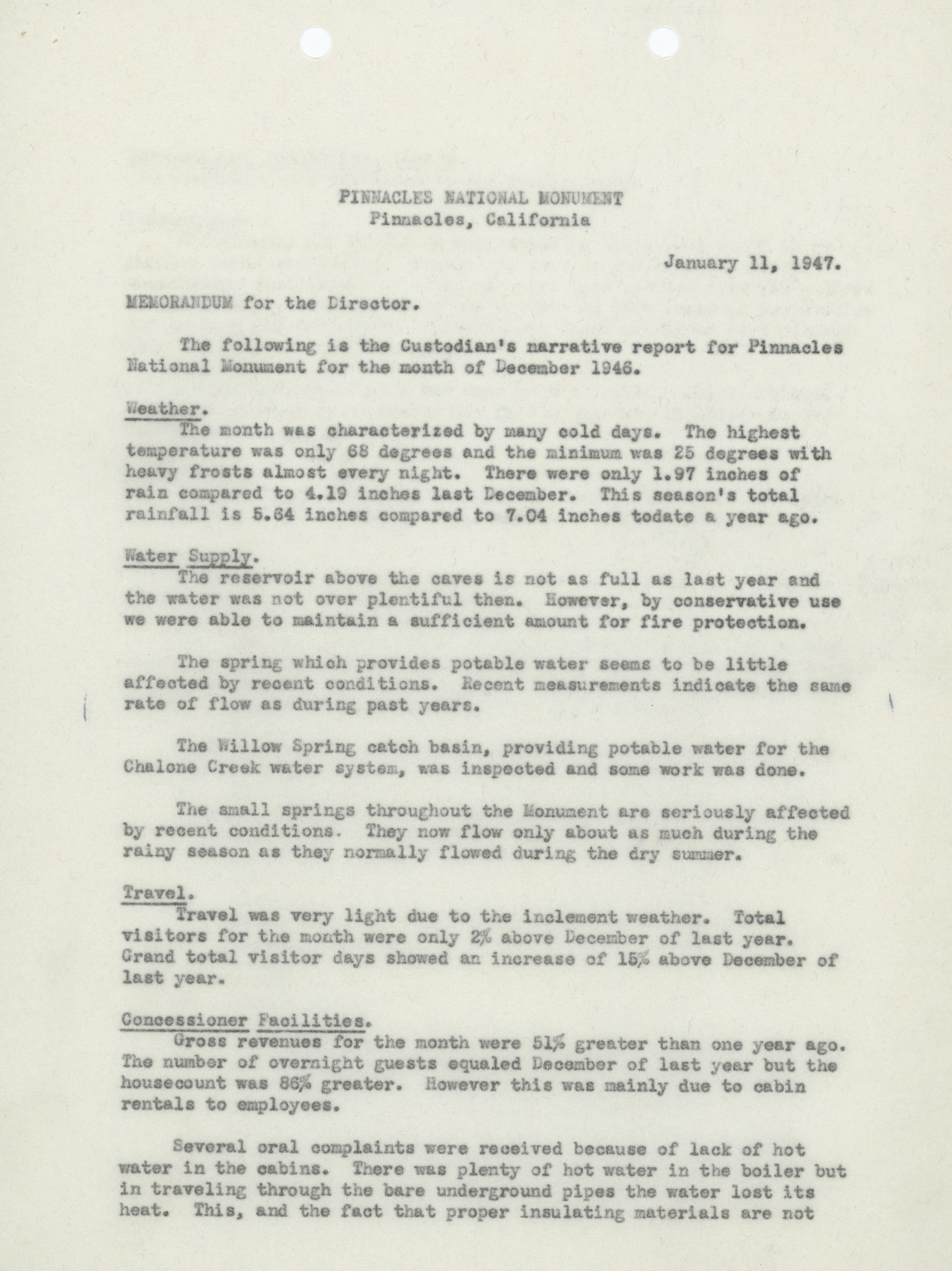 Superintendent's Narrative Report