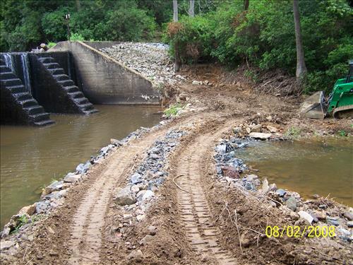 Emergency Dam repairs CC-1 Lake Dam at Prince William Forest Park