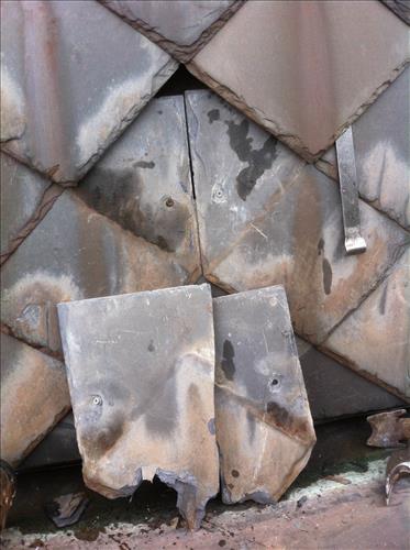 Slate Shingle Repairs of National Cemetery Lodge at Fort Donelson in July 2014