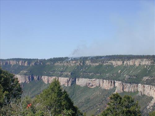 Smoke and fire photos from Swamp Point observation area, June 26, 2003, during the Powell Fire, Grand Canyon National Park