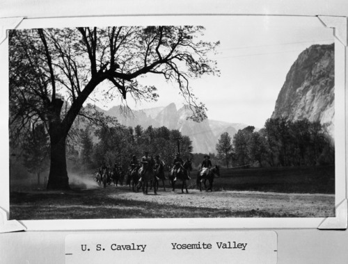 U.S. Cavalry, Yosemite Valley. Copied from an Ansel Adams' Gallery notebook.