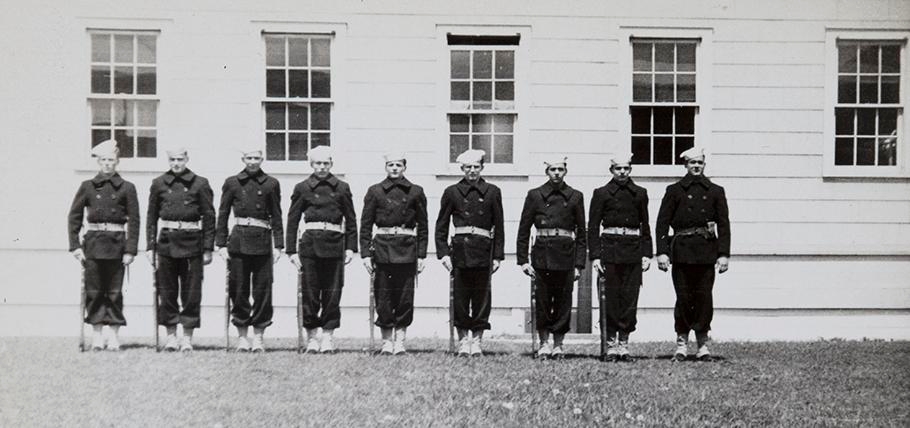 Uniformed funeral firing squad