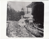 Madeleine Edison with Nurse Helena McCarthy and [Charles Edison?] in the stroller.