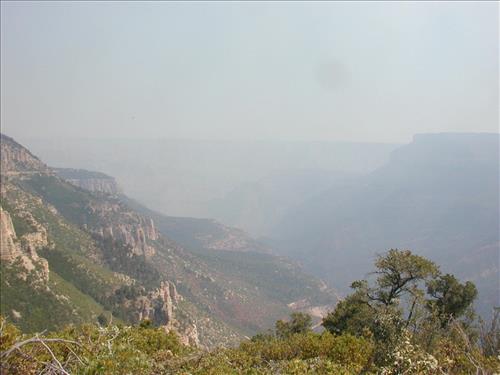 Smoke and fire photos from Swamp Point observation area, June 26, 2003, during the Powell Fire, Grand Canyon National Park