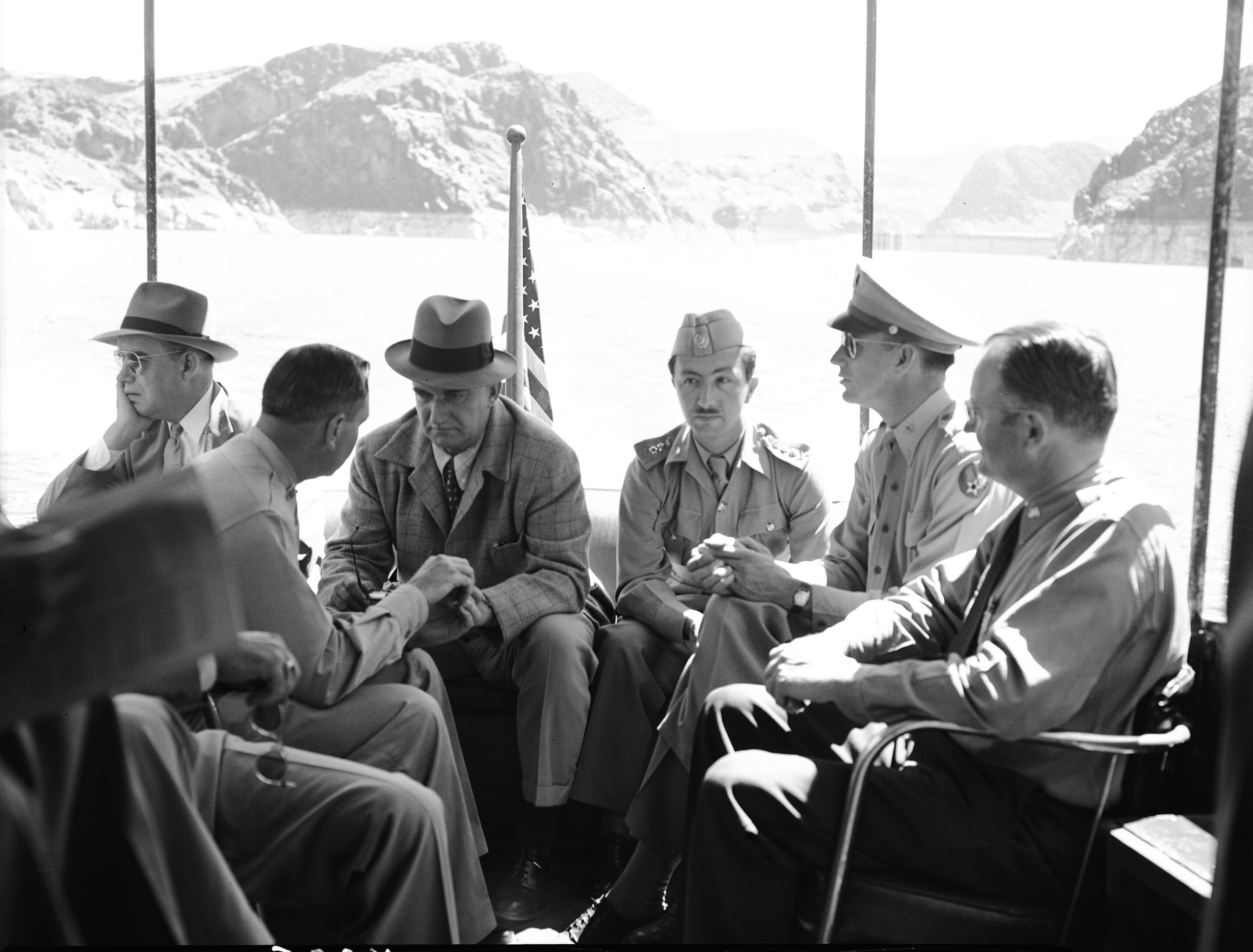 Prince Regent of Iraq, Emir Abdul Ilah, and party on NPS No. 4