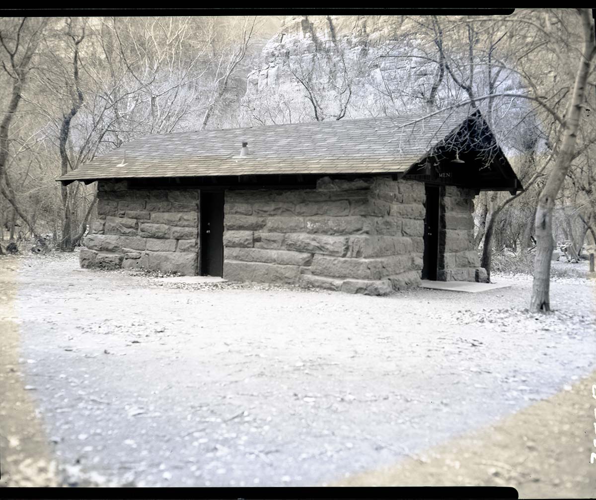 Comfort station, Grotto Campground Building 130 after rehabilitation.