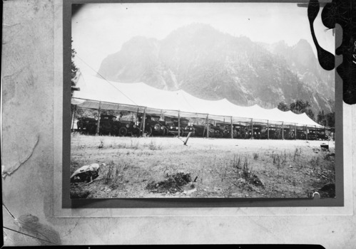 Garage in Yosemite Valley, 1914-1915. originals owned by Dick Schaffer, Merced.