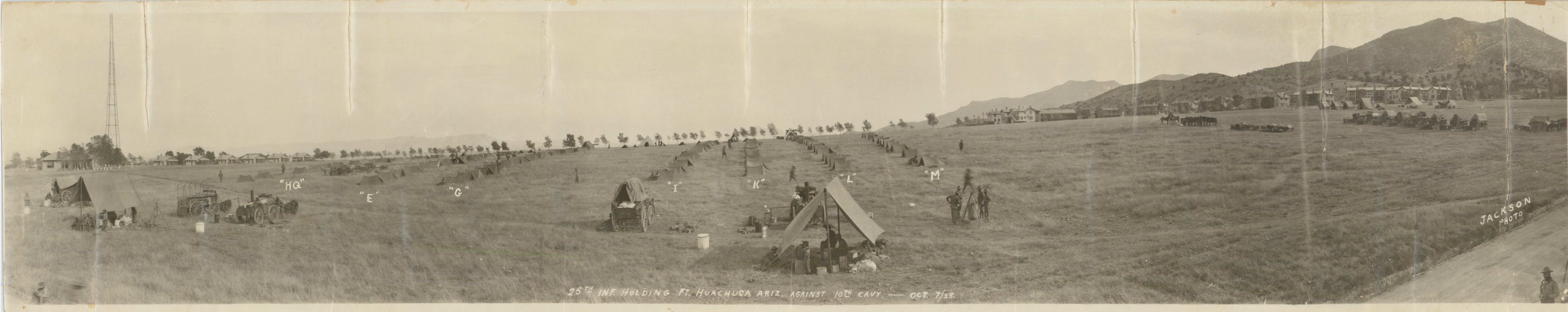 25th infantry at ft Huachuca defending against the 10th cavalry in a mock battle 