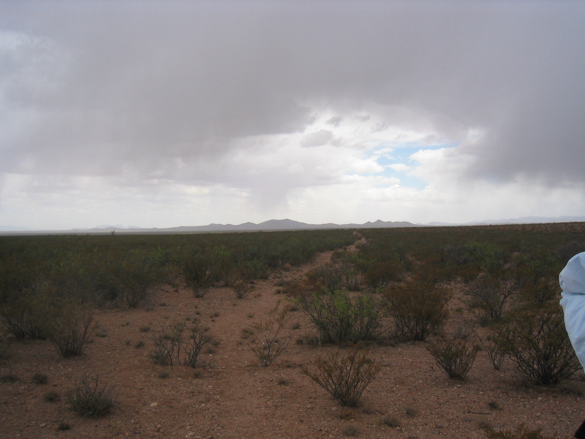 Weather moves in over the Jornada del Muerto trail in Sierra County, NM
