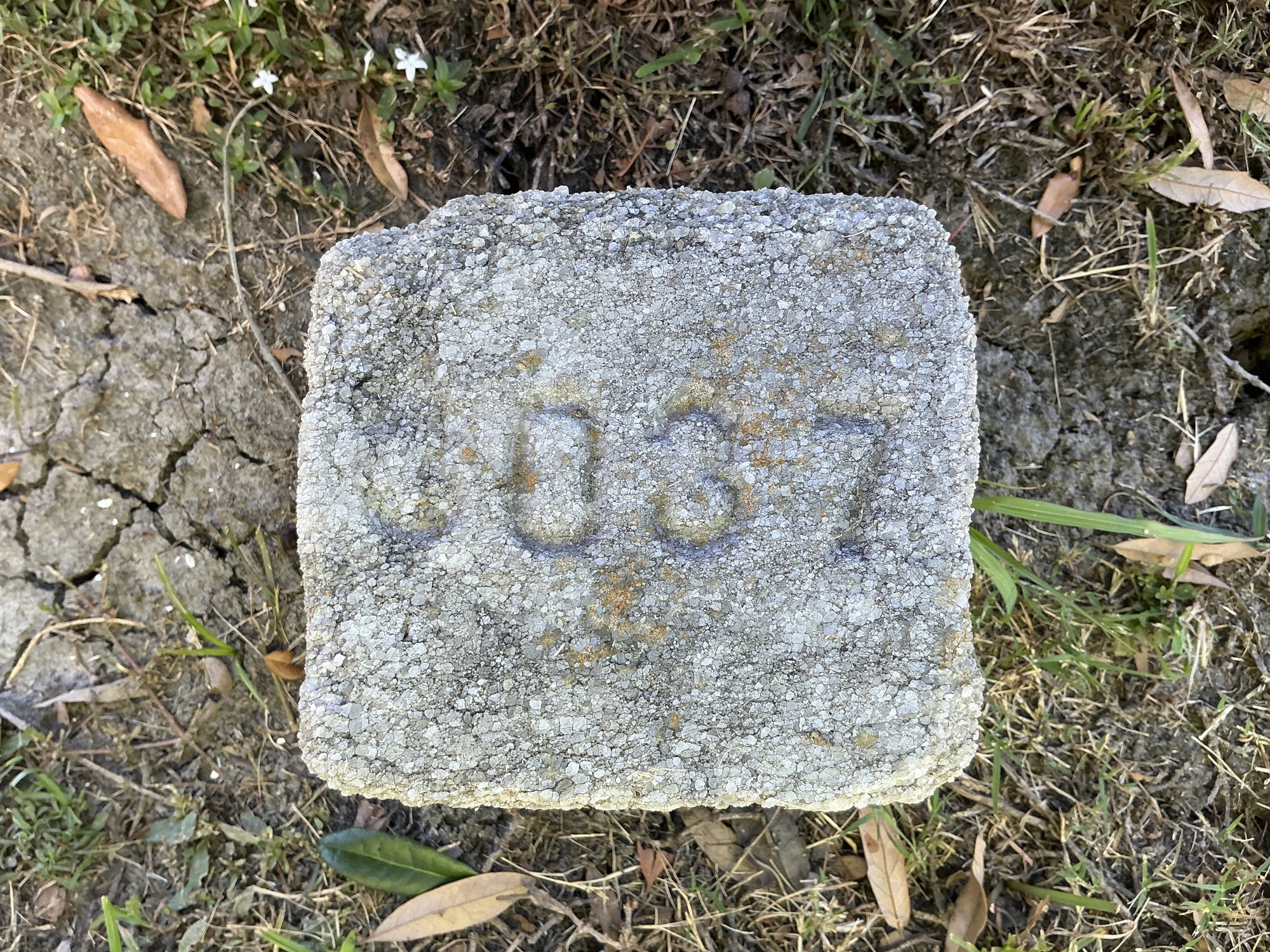 Top of flat marble marker