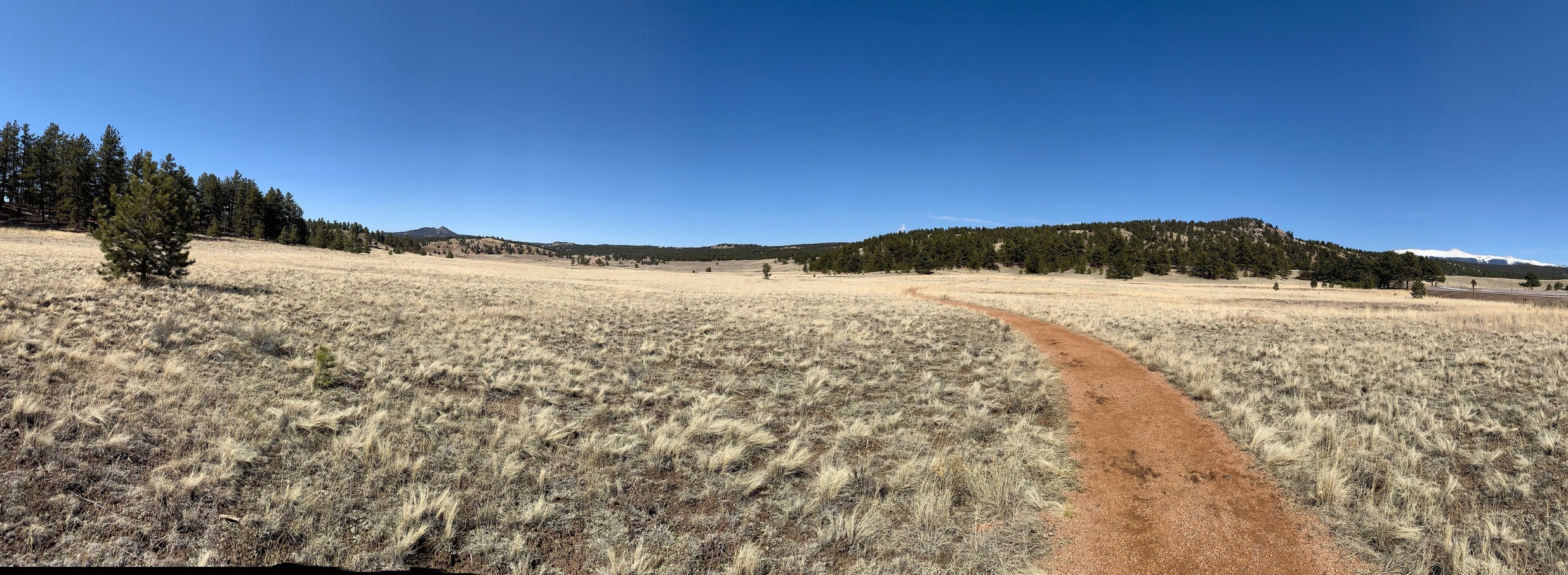Panoramic view of the Florissant valley and Pikes Peak