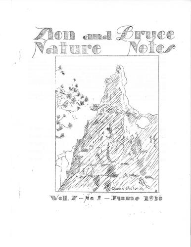 ZION 12274 Zion Bryce Nature Notes Vol7 No2 1935 June
