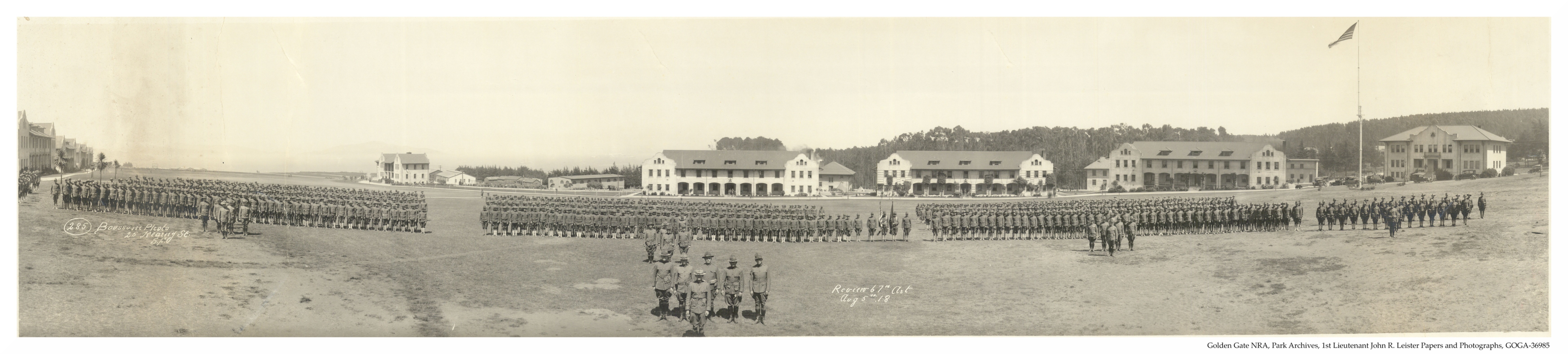 Review of 67th artillery at fort Winfield Scott presidio of San Francisco 1918