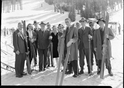 Members of the Senate Committee on Small Business at Badger Pass with Hil Oehlmann on far left.