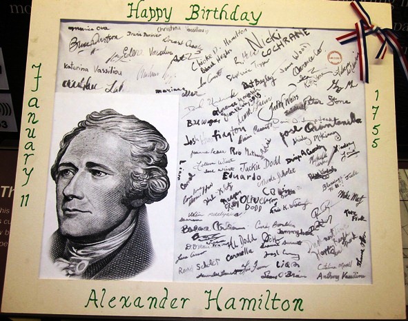 signed hamilton Birthday card