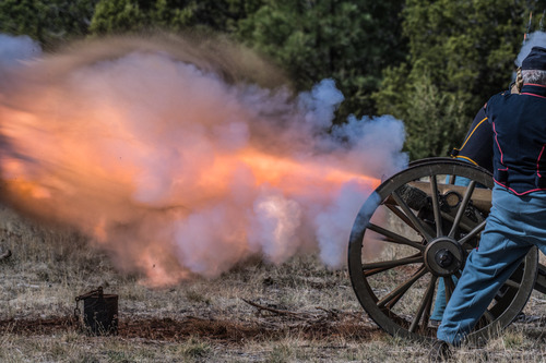 Man firing a cannon