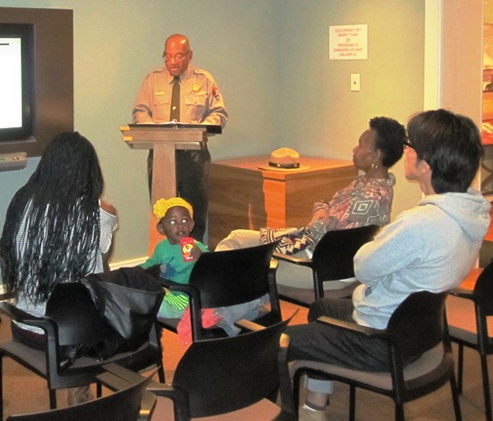 Ranger standing at lecturn