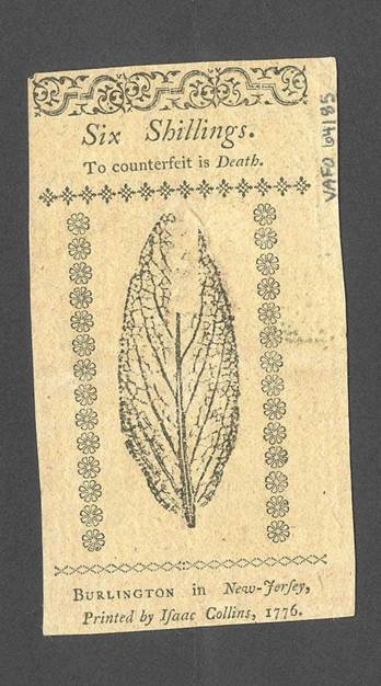 New Jersey Currency 6 Shillings