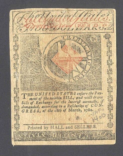 Massachusetts Bay Currency 2 Dollars