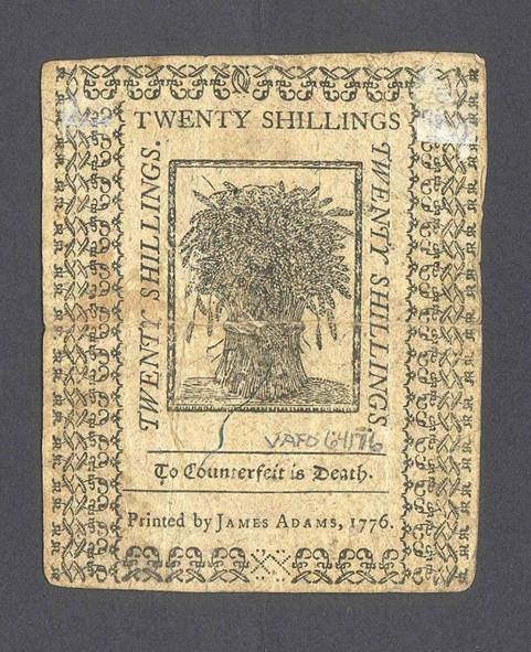 Delaware Currency 20 Shillings